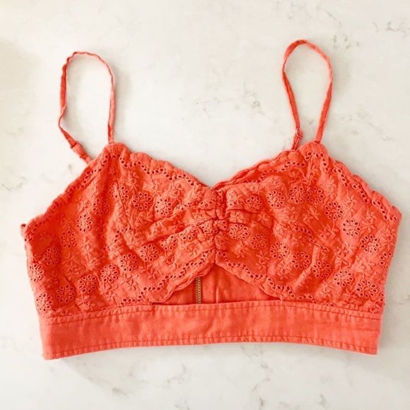 Top shop crochet cut out coral bralette - Picture 1 of 6